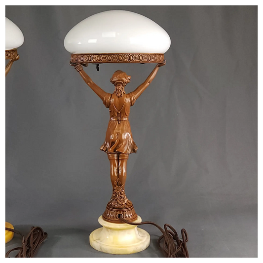 Art Deco Cabaret Dancers c. 1930 Pair