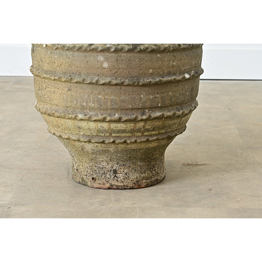 Spanish 19th Century Sgraffito Terracotta Olive Jar