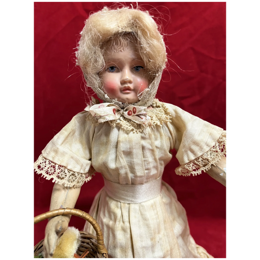 Made in Germany Celluloid head Dancing Mechanical Doll Wind-Up English patent