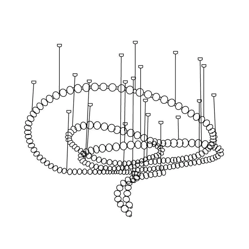 Pearl Necklace Balls Chandelier 132-Balls ? 59″ x H 82.7″ / Gold & White / Warm Light 1001 Chandelier