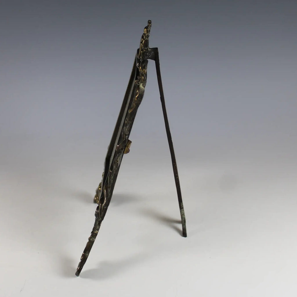 19th Century French Gilt Bronze Photo Frame with Easel Stand