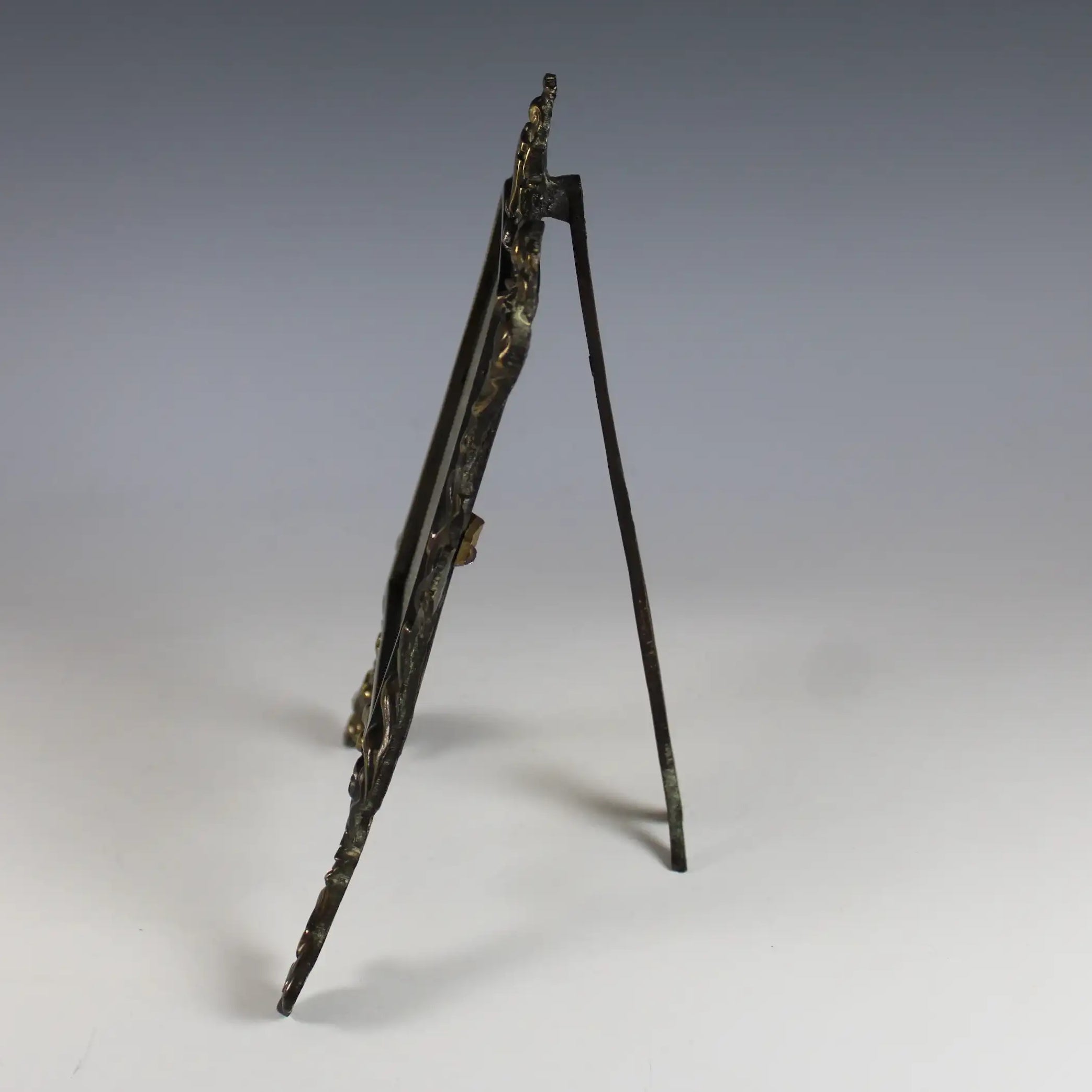 19th Century French Gilt Bronze Photo Frame with Easel Stand