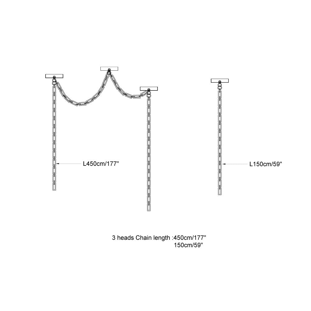 Bruckner Chain Alabaster Chandelier