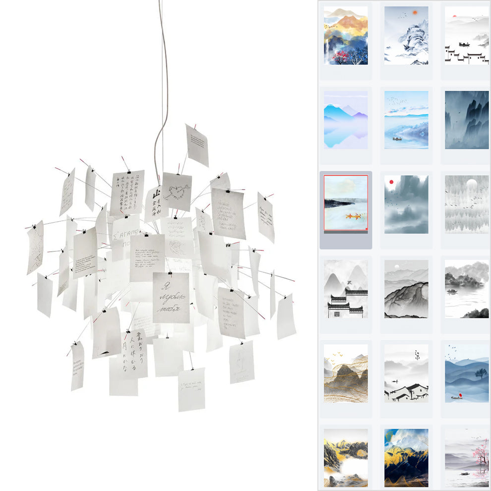 Paper Chandelier ? 23.6″ x H 23.6″ / lnk Painting Chandelier
