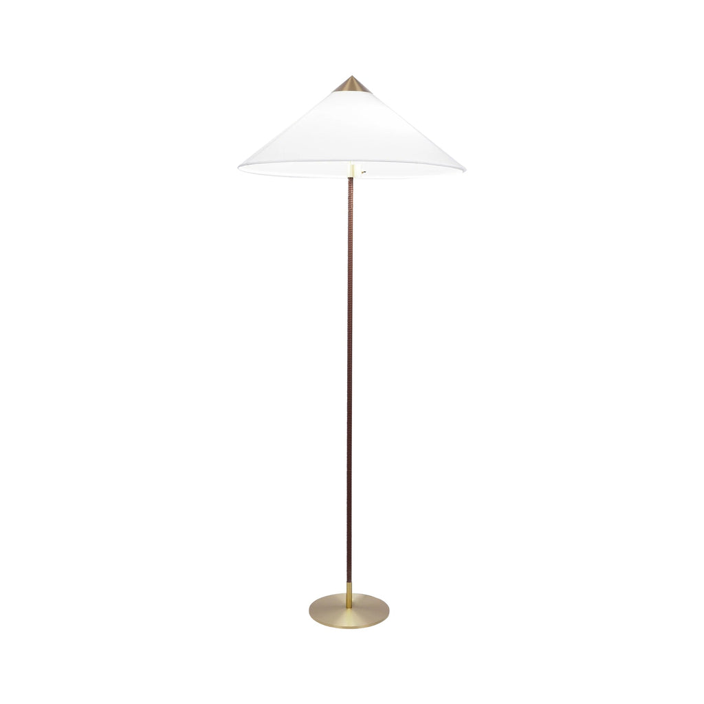 9602 Floor Lamp ? 24.8″ x H 60.6″ / Dia 63cm x H 154cm / White fabric lampshade & Dark brown light pole / US plug Floor