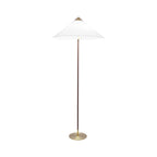 9602 Floor Lamp ? 24.8″ x H 60.6″ / Dia 63cm x H 154cm / White fabric lampshade & Dark brown light pole / US plug Floor