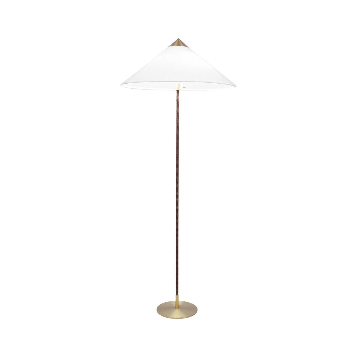 9602 Floor Lamp ? 24.8″ x H 60.6″ / Dia 63cm x H 154cm / White fabric lampshade & Dark brown light pole / US plug Floor