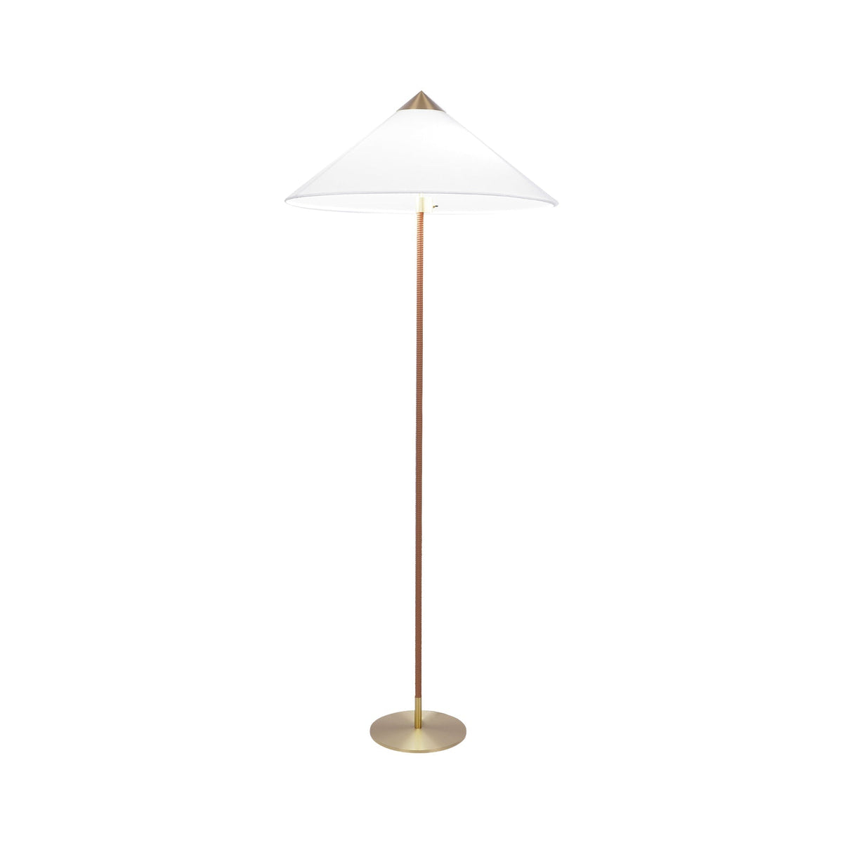 9602 Floor Lamp ? 24.8″ x H 60.6″ / Dia 63cm x H 154cm / White fabric lampshade & Brown light pole / US plug Floor lamp