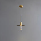 Acrylic Hat Plate Pendant Light Model A ? 1.6″ x H 13.8″ / Dia 4cm x H 35cm / Brass / Three-Color Changing Light