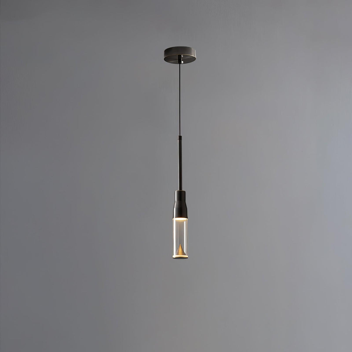 Acrylic Hat Plate Pendant Light Model A ? 1.6″ x H 13.8″ / Dia 4cm x H 35cm / Black / Three-Color Changing Light