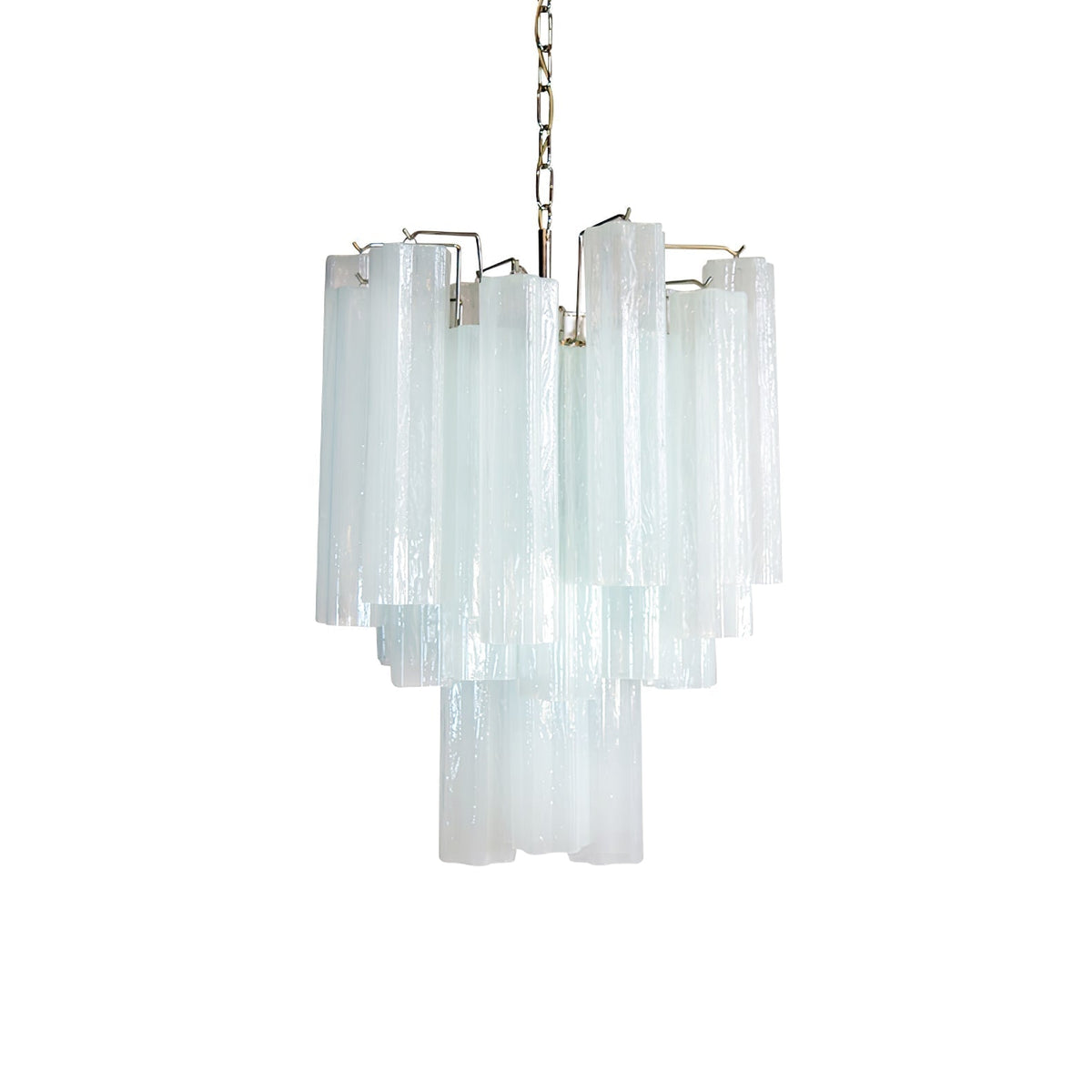 Addis Chandelier 2 layers ? 17.7″ x H 19.7″/ Dia 45cm x H 50cm / Light Blue & Chrome Chandelier