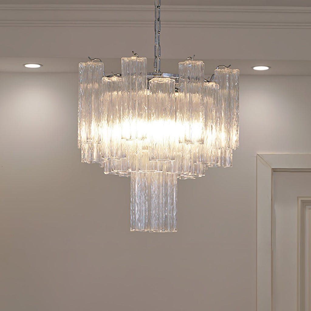 Addis Chandelier 2 layers ? 17.7″ x H 19.7″/ Dia 45cm x H 50cm / Clear & Chrome Chandelier