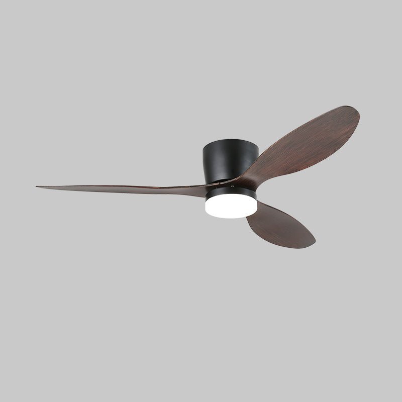 Aerodynamics Wooden 48’’/52’’ Ceiling Fan Light ? 52″ x H 9.8″ / Model B Walnut Wood Grain & Black / Three-Color