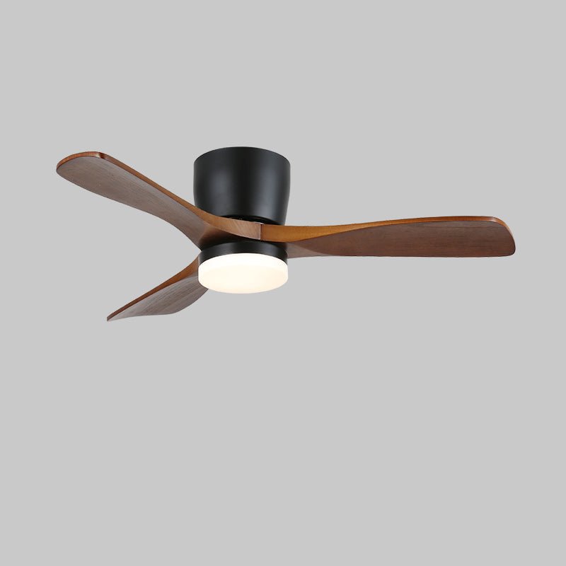 Aerodynamics Wooden 48’’/52’’ Ceiling Fan Light ? 52″ x H 9.8″ / Model A Walnut Wood Grain & Black / Three-Color