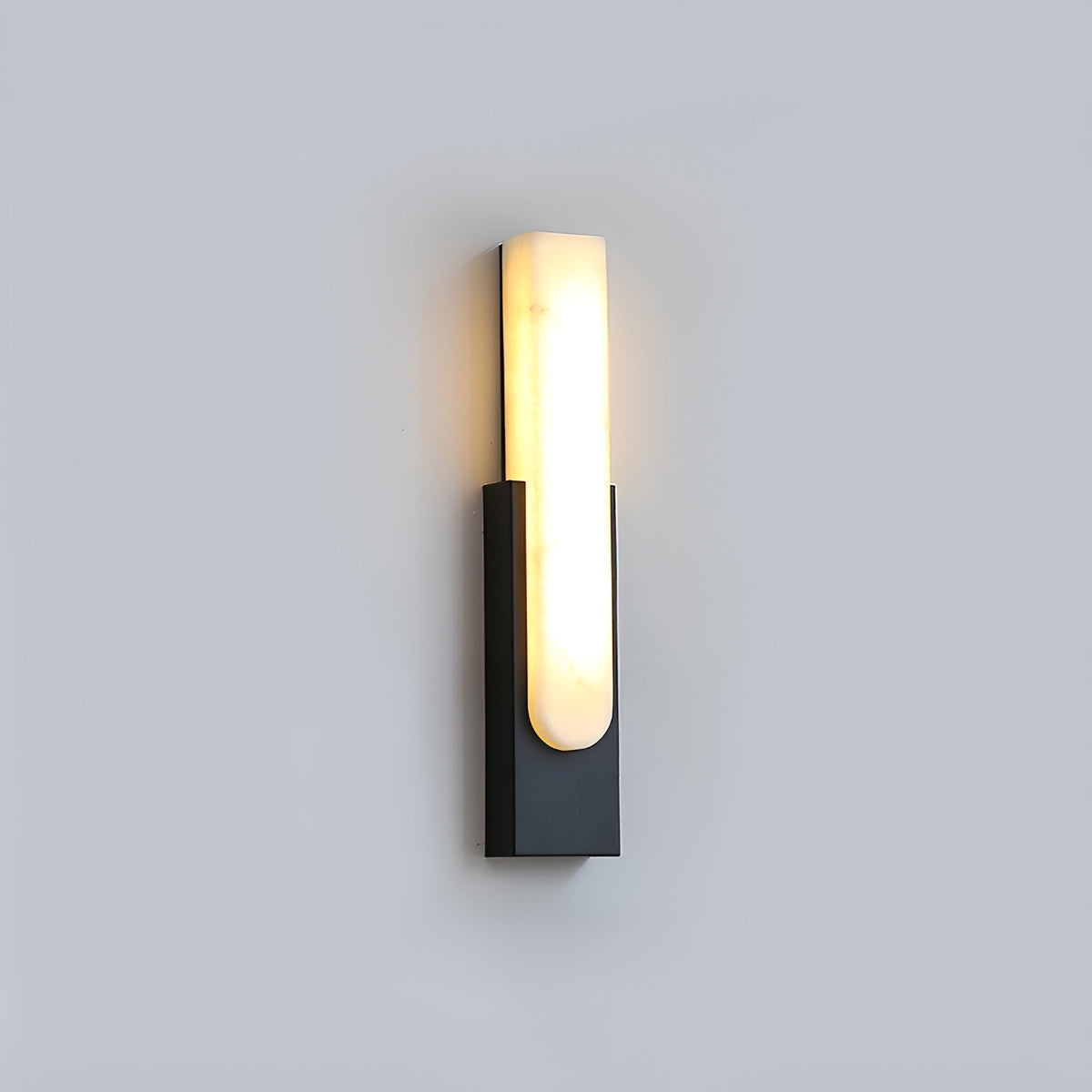 Agatha Alabaster Wall Lamp ? 3.9″ x H 19.7″ / Dia 10cm x H 50cm / Black & Warm Light / Single Wall lamp