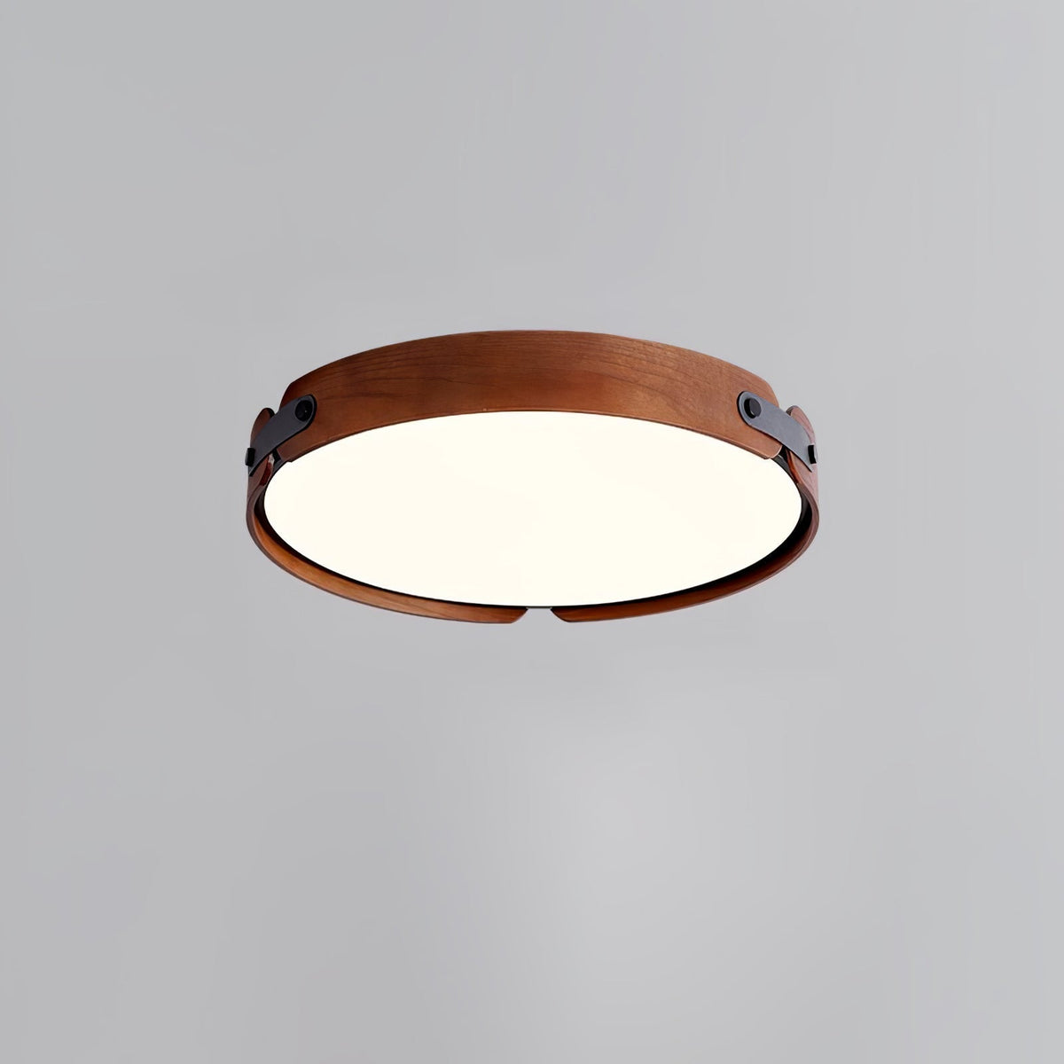 Aiwen Wood Ceiling Light ? 16.5″ x H 2.7″ / Dia 42cm x H 7cm (Power ~ 27W) / Walnut Color / Warm Light Ceiling lamp