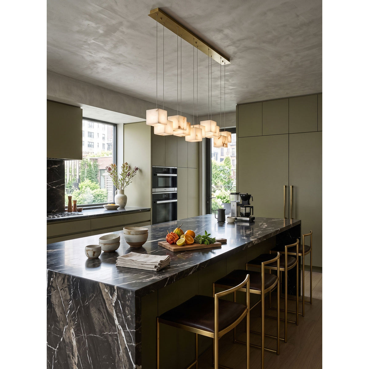 Alabaster Box Linear Chandelier