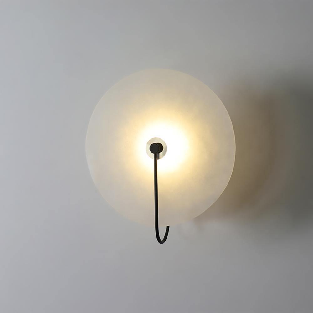 Alabaster LED Wall Lamp ∅ 5.9″ / Dia 15cm / Black / Warm Light Wall lamp