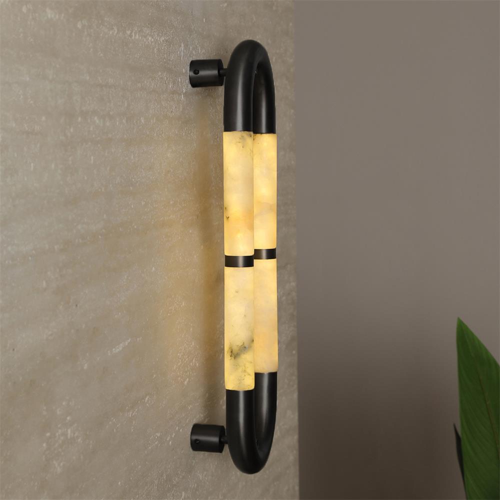 Alabaster Banded KoKo Sconce