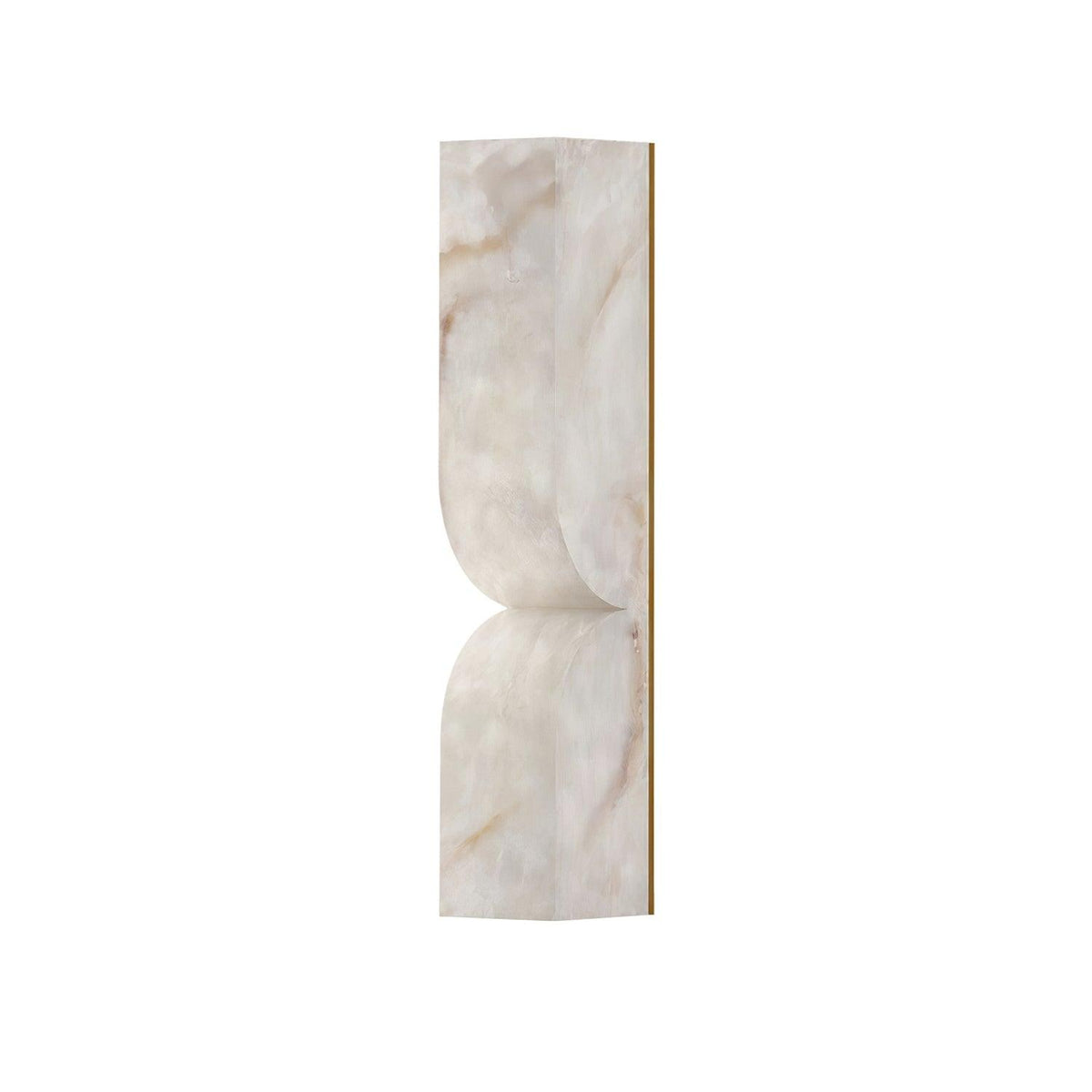 Alabaster Essence Wall Sconce L 2.6″ x W 3.1″ x H 13.8″ / L 6.5cm x W 8cm x H 35cm / Gold & White / Warm Light Wall lamp