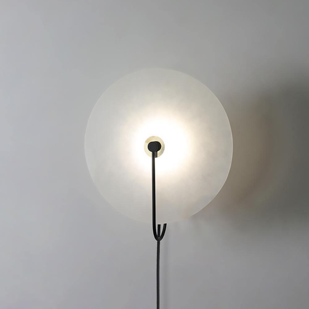 Alabaster LED Plug-In Wall Lamp ? 5.9″ / Dia 15cm / Black / US Plug Wall lamp