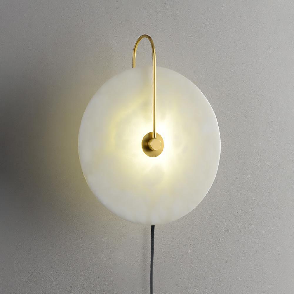 Alabaster LED Plug-In Wall Lamp ? 5.9″ / Dia 15cm / Gold / US Plug Wall lamp
