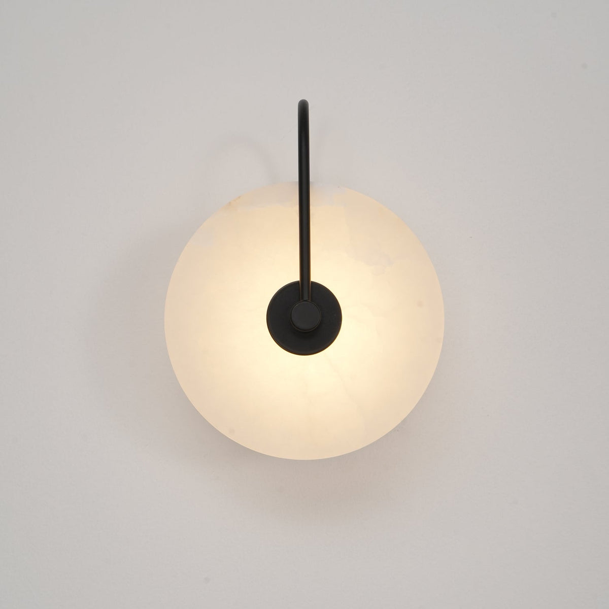 Alabaster LED Wall Lamp ? 5.9″ / Dia 15cm Set of 2 / Black / Warm Light Wall lamp