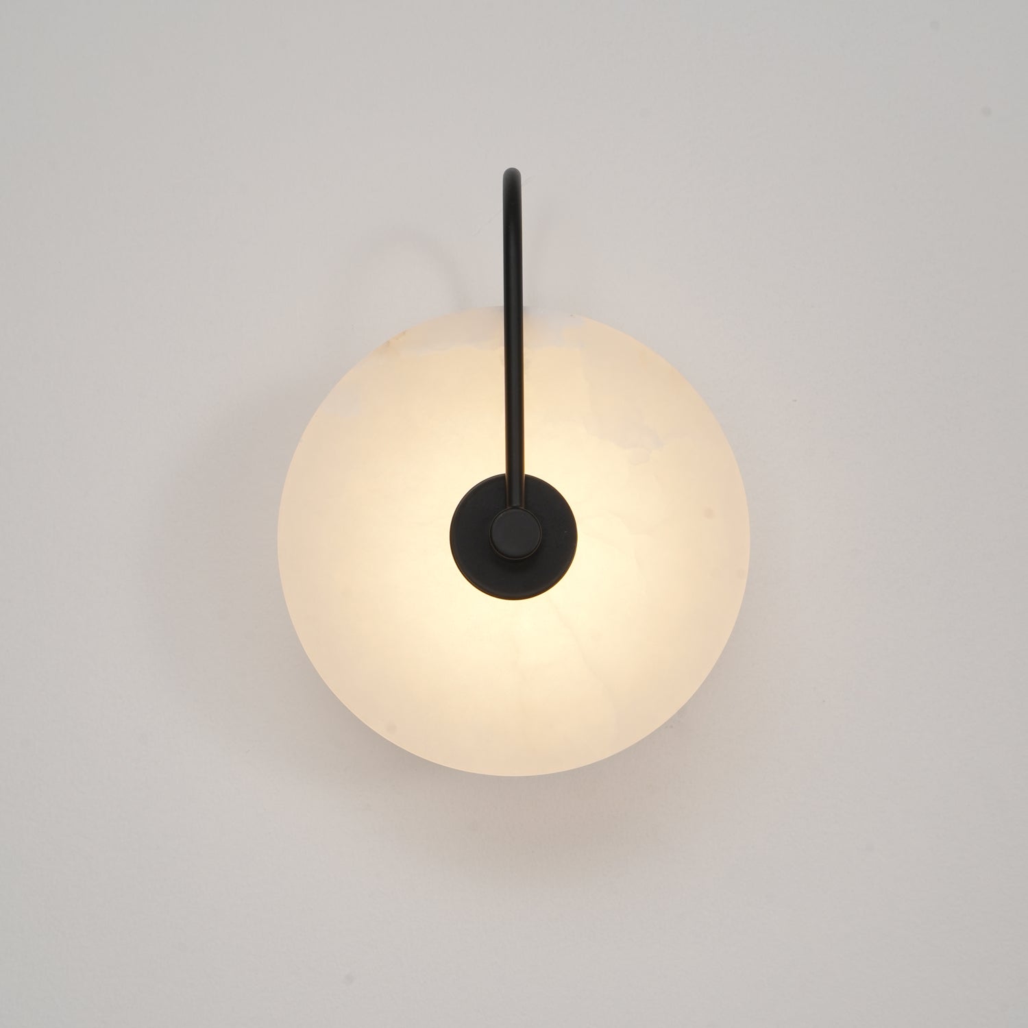 Alabaster LED Wall Lamp ∅ 5.9″ / Dia 15cm Set of 2 / Black / Warm Light Wall lamp