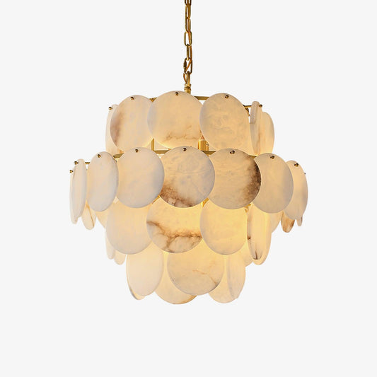 Alabaster Shell Brass Chandelier Chandelier