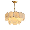 Alabaster Shell Brass Chandelier 2 layers ? 17.7″ x H 17.7″ / Dia 45cm x H 45cm (E14*6) / Brass & White Chandelier