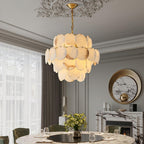 Alabaster Shell Brass Chandelier Chandelier