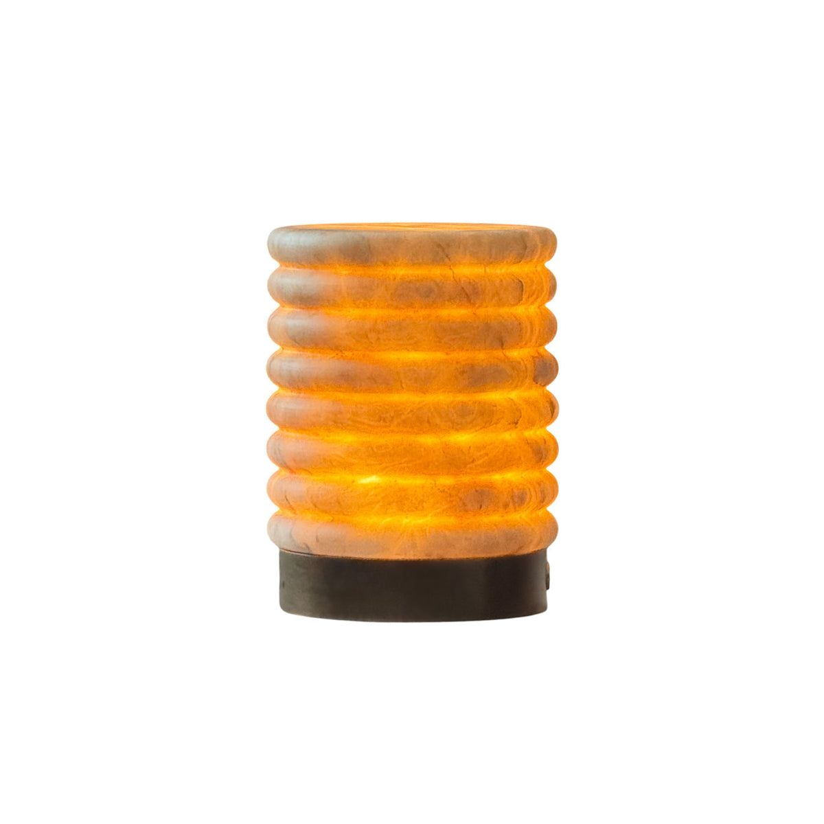 Alabaster Striped Table Lamp (Built-in Battery)