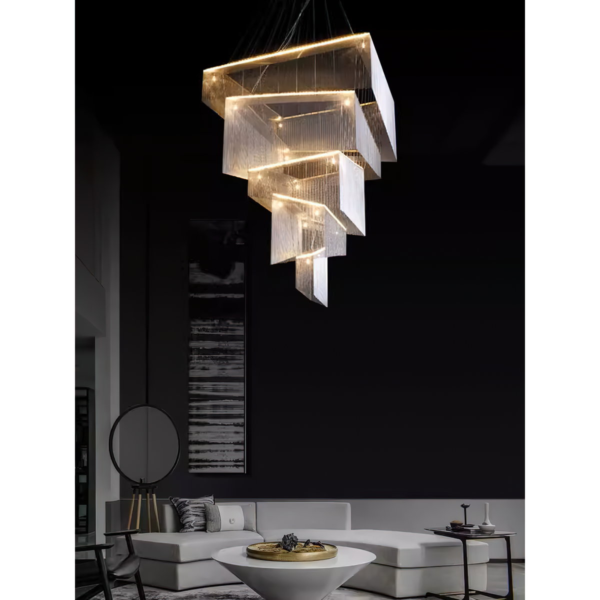 Aluminum Chain Tassel Chandelier
