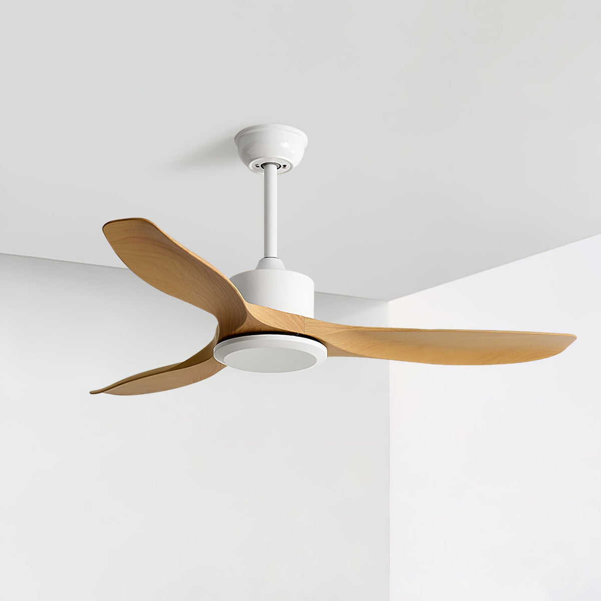 Amelia Ceiling Fan ? 42″ x H 9.8″ / Nature Wood Grain & White (ABS blades) 1001 Ceiling fan
