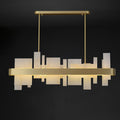 Amelie Chandelier L 39.3″ x H 13.1″ / L 100cm x H 33.5cm / Brushed brass + White / Warm White Chandelier