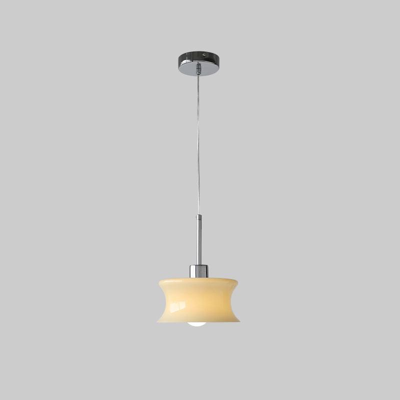 Anath Pendant Light ? 7.9″ x H 9.4″ / Dia 20cm x H 24cm / Chrome + Beige Pendant light