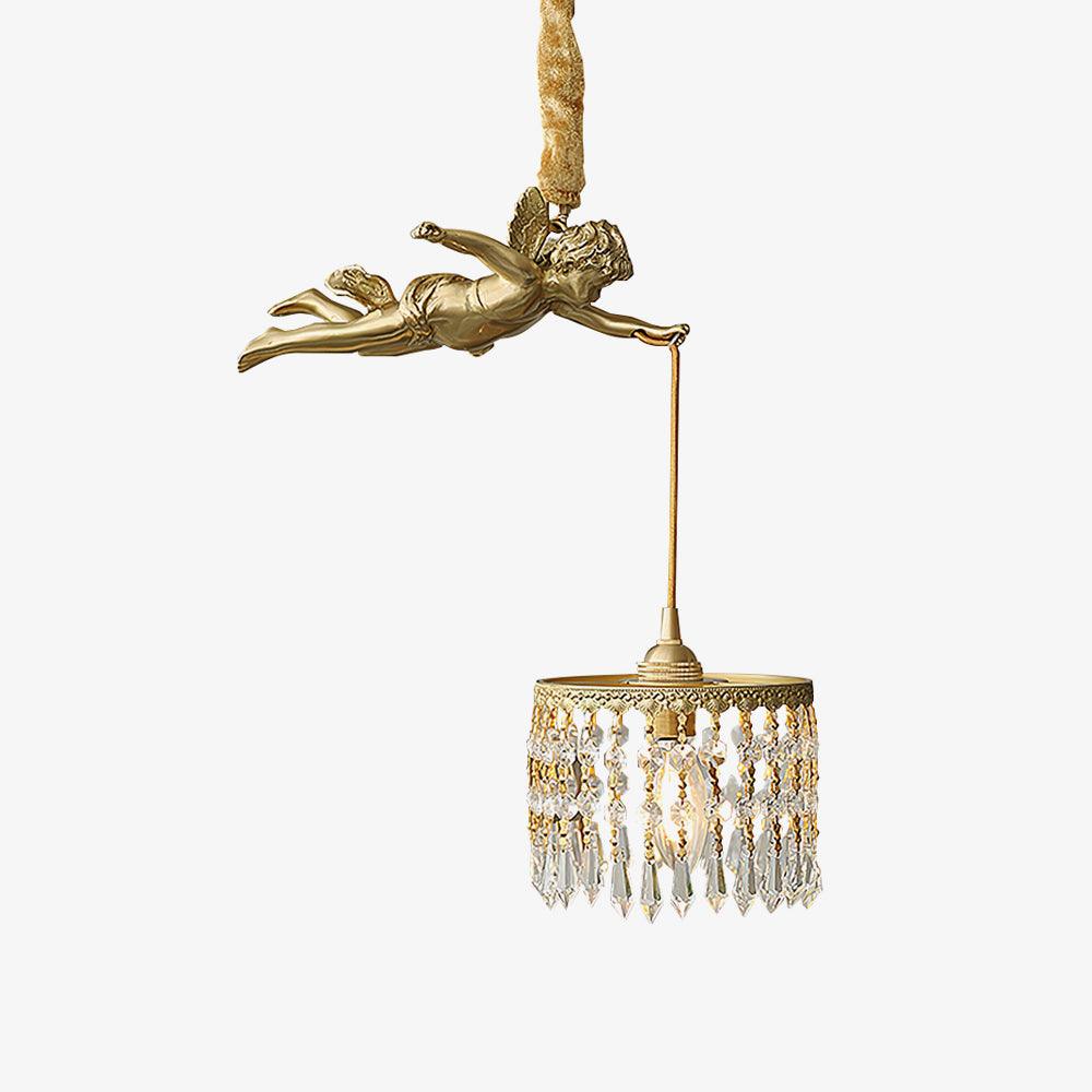 Angel Pendant Light ? 9.8″ x H 19.7″ / Dia 25cm x H 50cm / Brass + Clear Pendant light