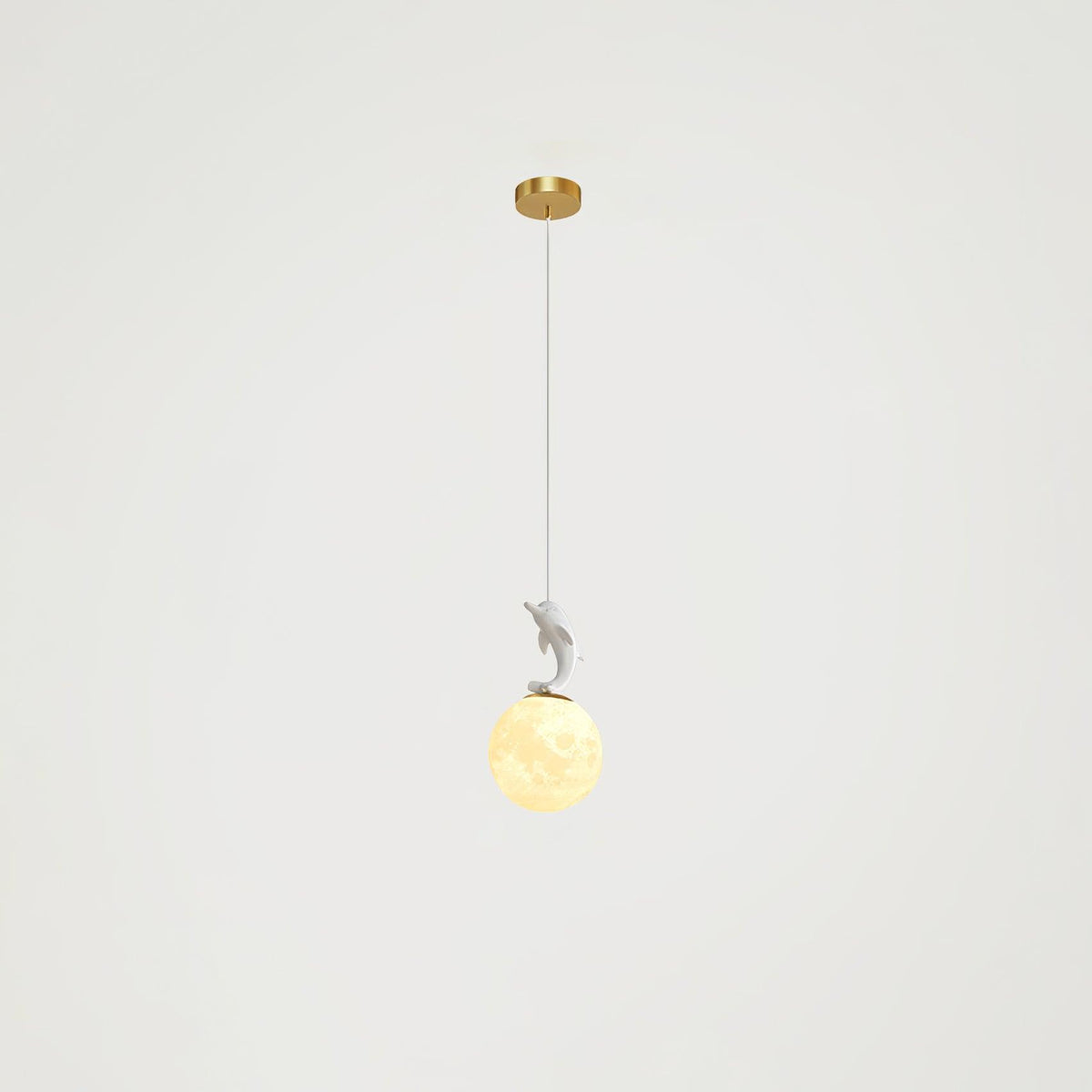 Animal And Moon Pendant Light White dolphin ? 5.9″ x H 10.6″ / Dia 15cm x H 27cm / Gold Pendant light