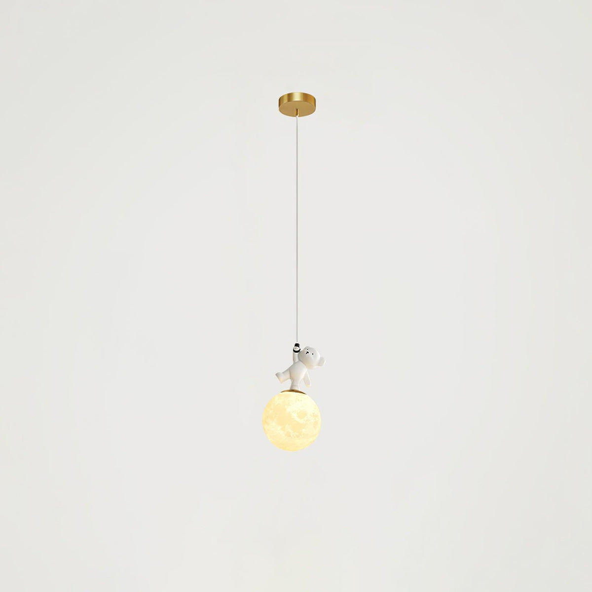 Animal And Moon Pendant Light Little Bear ? 5.9″ x H 10.6″ / Dia 15cm x H 27cm / Gold Pendant light