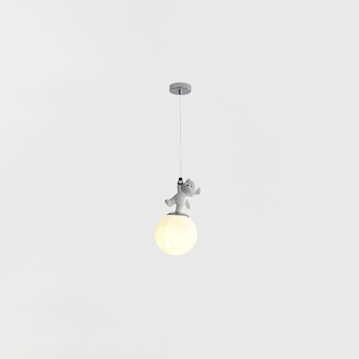 Animal And Moon Pendant Light Little Bear ? 5.9″ x H 10.6″ / Dia 15cm x H 27cm / Chrome Pendant light