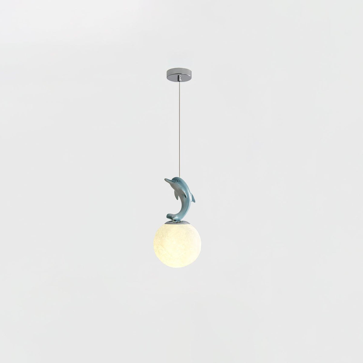 Animal And Moon Pendant Light Blue dolphin ? 5.9″ x H 10.6″ / Dia 15cm x H 27cm / Chrome Pendant light