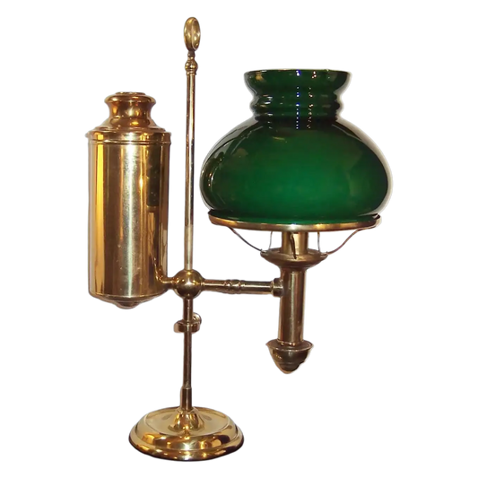 Antique Victorian Brass Parlor Student Lamp