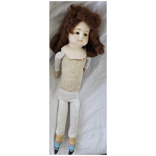Antique Victorian Wax Over Composition Face Doll Named "Mabel"
