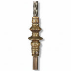 Antique American Brass Torchiere Floor Lamp with Stained Glass