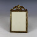 Antique Bronze Bow Top Photo Frame with Brass Easel Back