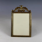 Antique Bronze Bow Top Photo Frame with Brass Easel Back