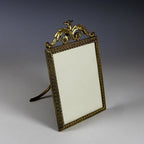 Antique Bronze Bow Top Photo Frame with Brass Easel Back