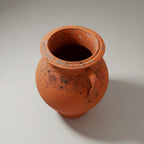 Antique English 19th Century Terracotta Garden Urn with Decorative Handles