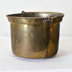 Antique French 19th Century Brass Cooking Pot with Iron Handle