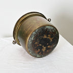 Antique French 19th Century Brass Cooking Pot with Iron Handle